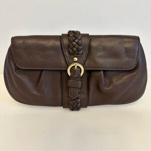 Banana Republic Dark Brown‎ Leather Clutch Women’s Bag Purse